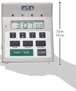 FMP Digital 4 Channel Commercial Kitchen Countdown Timer, Water Resistant, 7-inch Height, White 7-inch H 12 31C2SY9Sj8S