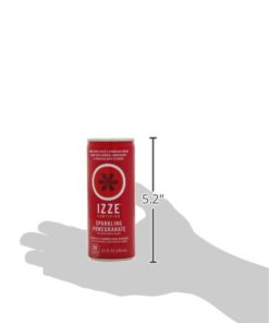 IZZE Sparkling Juice, Pomegranate, No Added Sugars, No Preservatives, Non-GMO, 8.4 Fl Oz Can (Pack of 24) 8.4 Fl Oz (Pack of 24) 23 31G8POk98DL