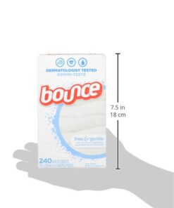 Bounce Free & Gentle Dryer Sheets, 240 Sheets, Unscented Fabric Softener Sheets, Hypoallergenic and Dermatologist Tested 27 31GD9PNNAFL