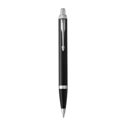 Parker IM Ballpoint Pen, Black Lacquer Chrome Trim with Medium Point Blue Ink Refill (1931665)