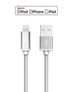 LAX iPhone Charger Lightning Cable - MFi Certified Durable Braided Apple Lightning USB Cord for iPhone 11/11 Pro Max/XS Max/X/iPad, iPod & More 10 Feet Silver 13 31GvRpEDu4L