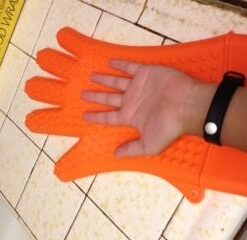 Jolly Green Products Ekogrips Premium Heat-Resistant BBQ Gloves for Cooking and Meat Handling, Kitchen Oven Gloves, Fireplace Accessory, Campfire Gloves, BBQ Mitt, Dishwashing Gloves (Orange, L/XL) Orange 50 31HSy8njaeL