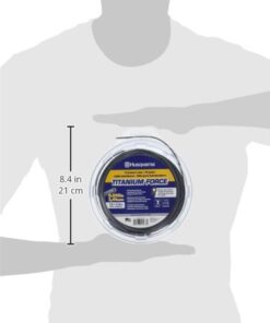 Husqvarna Titanium Force 0.095-Inch, 140-Foot Spooled String Trimmer Line, Professional Grade Copolymer Weed Eater Line .095" x 140' Silver 15 31Hh2O3ZVIL
