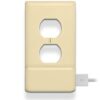 2 Pack SnapPower USB Charger Outlet Wall Plate Cover - No Batteries Or Wires - Installs In Seconds - (Duplex, Ivory) Duplex 69 31HyqbXbTUL