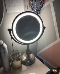 VESAUR Professional 8.5" Large Lighted Makeup Mirror Updated with 3 Color Lights, 1X/10X Magnifying Swivel Vanity Brightness Dimmable Cosmetic Mirror with 48 Premium LED Lights, Senior Pearl Nickel X-Large 34 31I3O7lecuL