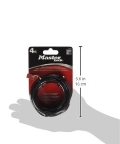 Master Lock Bike Lock Cable, Combination Bicycle Lock, Cable Lock for Outdoor Equipment, Black 4 Ft. Preset Combo 1 Pack 27 31I83uFW6jL