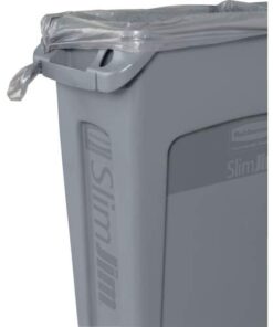Rubbermaid Commercial Products Slim Jim Plastic Rectangular Recycling Bin with Venting Channels, 23 Gallon, Blue Recycling (FG354007BLUE) 1 26 31IyjaSe6tL