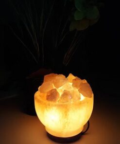 Crystal Allies: Natural Himalayan Salt Fire Bowl Lamp with Rough Salt Chunks & Dimmable Switch, 6" - Pack of 2 Salt Bowl - Pack Of 2 10 31JLaKBXFIL