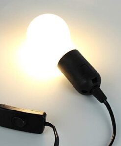 Lightingsky Extension Light Cord Hanging Lantern Pendant Lamp Cord Cable E26 Bulb Socket to 2-Prong US AC Power Cord with On/Off Switch (15 Feet, Black-1 Pack) 15 ft 17 31M5vXiwWQL