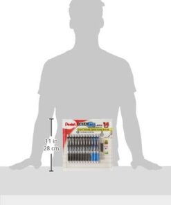 Pentel EnerGel RTX Retractable Metal Tip Pen, 0.7mm, 9 Black Ink, 3 Blue Ink with 2 Refills (BL77O14C) 12 Pack with Refills Black/Blue 5 31MnDYztwVL