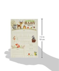 Lillian Rose 8-Piece Woodland Baby Shower Invitations, Neutral, 5" x 7" 7 31MpqyJzLtL