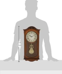 Bulova Clocks C3542 Cranbrook Wall Mount Analog Wooden Chiming Clock, Brown 14 31N892tiHiL