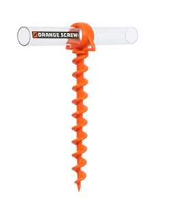 Orange Screw: The Ultimate Ground Anchor | Large 2 Pack Tent Stakes | Made in USA Orange 24 31NJeArubNL 1