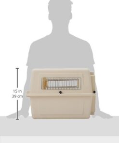 Petmate Ultra Vari Dog Kennel for Small Dogs (Durable, Heavy Duty Dog Travel Crate, Made with Recycled Materials, 21 in. Long) up to 15 lbs, Made in USA TAUPE 21.0"L x 16.0"W x 15.0"H 22 31NlKown1OL