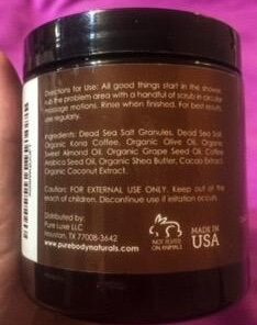 Arabica Coffee Body Scrub Exfoliator - Loaded with Caffeine for Cellulite and Stretch Marks | Exfoliating Skin on Face, Hand, Foot, Butt - Coffee Scrub for Women by Pure Body Naturals, 12 Ounce 57 31OKpXwMqWL