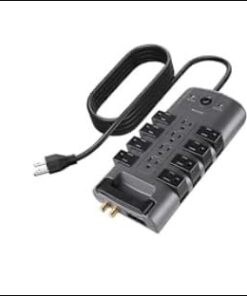 Belkin Surge Protector Power Strip w/ 8 Rotating & 4 Standard Outlets - 8ft Sturdy Extension Cord w/ Flat Pivot Plug for Home, Office, Travel, Desktop & Charging Brick - 4320 Joules of Protection 1 Pack 34 31OpuOUUE1L 1