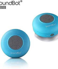 Soundbot SB510 HD Bluetooth Shower Speaker Water Resistant Handsfree Portable Speakerphone with Built-in Mic, 6hrs of Playtime, Control Buttons and Dedicated Suction Cup for Bathroom Pool Blue 22 31PojY3EL L