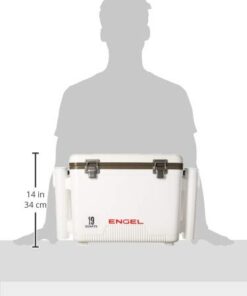 Engel UC19 19qt Leak-Proof, Air Tight, Fishing Drybox Cooler with Built-in Fishing Rod Holders, Also Makes The Perfect Small Hard Shell Lunchbox for Men and Women White 14 31QphqL5ziL