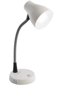 Verilux Tazza Natural Spectrum Desk Lamp, Adjustable EasyFlex Gooseneck, in-Base USB Charging Port, 2 Prong Outlet 10 31QtScA3DlL