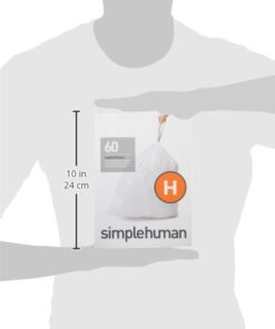 simplehuman Trash Can Liner C, 10-12 Liters/2.6-3.2 Gallons, 20-Count Bags (Pack of 3) 9 31RyOsgkp8L