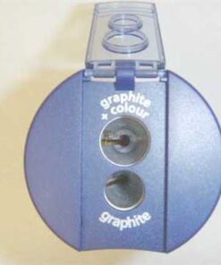 Staedtler 512 001 ST Double-hole Tub Pencil Sharpener 1-2/3 L x 2-1/4 W x 1-2/3 H in Blue, Silver 30 31SgK0kTghL