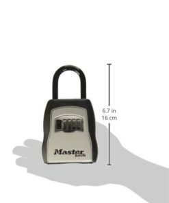 Master Lock Key Lock Box, Outdoor Lock Box for House Keys, Key Safe with Combination Lock, 5 Key Capacity 1 Pack Black 33 31TX9XybYEL