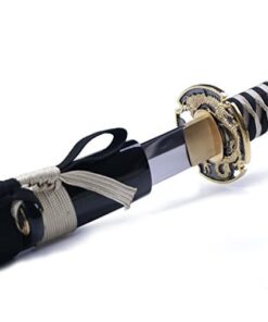Alternative view of siwode Katana Handmade Full Tang Sharp, Alloy Golden Dragon Tsuba Japanese Samurai Sword High Carbon Steel 1060, 40-Inch Golden-No-BoHi