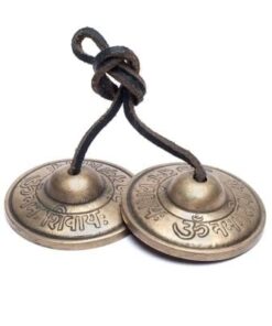 3” Tingsha Bell Cymbals Set - Om Nama Shivay Embossed Tibetan Chimes - Great for Yoga, Meditation, Spiritual, Mindfulness or Relaxation - Handmade in Nepal 14 31UJJhE65KL