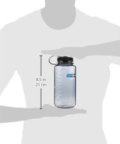 Nalgene Sustain Tritan BPA-Free Water Bottle Made with Material Derived from 50% Plastic Waste, 32 OZ, Wide Mouth Gray w/ Black Lid 12 31UeJLtBExL