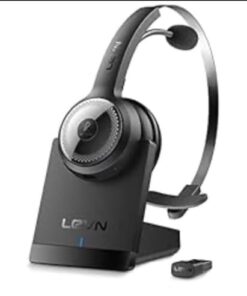 LEVN Bluetooth 5.0 Headset, Wireless Headset with Microphone (AI Noise Cancelling), 35Hrs Bluetooth Headphones with USB Dongle for PC, Suitable for Remote Work/Call Center/Zoom/Online Class/Trucker LE-HS010 Superior 32 31Wx1Q maL