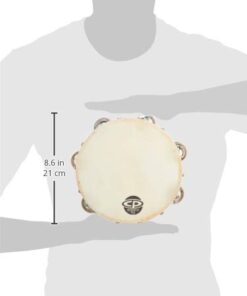 CP378 8" Wood Tambourine, Headed, Single Row Jingles 7 31X5NvgYEJL