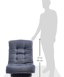 Amazon Basics Swivel Foam Lounge Chair - with Headrest, Adjustable, Denim, Blue, 26.3D x 23.5W x 13.7H in Chair with headrest 25 31Xp8J1fM L