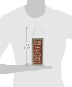 Primitives by Kathy Hand-Lettered Hanging Sign, 7 by 3-Inch, Lake Rules 3 31YE1TI4ZAL