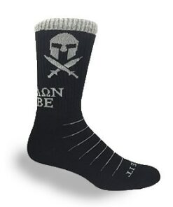 Alternative view of MOXY Socks 3-Pack Black and Gray Molon Labe Spartan Performance Crew Socks