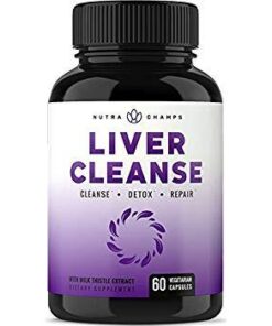 Liver Cleanse Detox & Repair Formula | 20+ Herbs: Milk Thistle Extract with Silymarin, Artichoke, Dandelion, Chicory Root Powder & More! | Premium Liver Support Pills Supplement, 60 Capsules 25 31bPN Kex4L