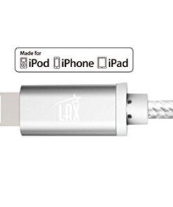 LAX iPhone Charger Lightning Cable - MFi Certified Durable Braided Apple Lightning USB Cord for iPhone 11/11 Pro Max/XS Max/X/iPad, iPod & More 10 Feet Silver 14 31cTv84xtjL