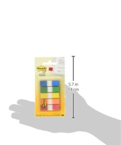 3M Post-It Flags to-Go, 1/2 X 1-3/4, 5-Standard Colors, 100 Flags/Pack (6835Cf) Assorted Primary Colors 15 31dUBFTXJnL