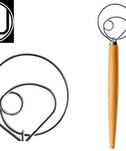 LHU Premium Original Danish Dutch Whisk for Better Batter and Bread Dough Recipes, Stainless Steel/Beechwood, Includes Cleaning Brush, Large, 13.5" L 17 31dxV0NhIbL