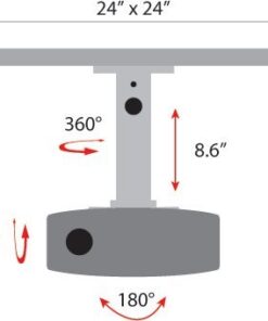 Amer Mounts AMRDCP100KIT Universal Adjustable 2 x 2 feet Drop Ceiling Projector Mount, Suspended Drop-in Ceiling Projection Mounting Kit, White 25 31e7KfIbPLL