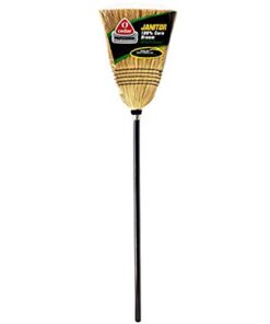 O-Cedar Heavy Duty Corn Broom | Commercial-Grade Indoor and Outdoor Broom to Sweep & Clean Hard Floors| Sturdy Wooden Handle for Strength & Durability, Yellow, Black, 1 Count 1 Count (Pack of 1) 19 31e9LbGIfIL 3