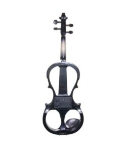 Cecilio 4/4 CEVN-1BK Solid Wood Electric/Silent Violin with Ebony Fittings in Style 1 - Full Size - Black Metallic Full Body - Black full-size 22 31euUIviA2L