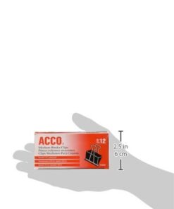 ACCO Medium Size Binder Clips - 1 p1/4'' Width. 5/8'' Capacity - 12 per Box - 8 Boxes (96 Total) A 3 31fNIUZw mL
