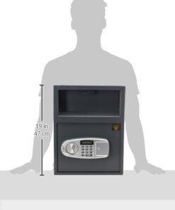 Electronic Safe Deposit Box - Drop Safe with Digital Keypad and 2 Manual Override Keys for Business Cash Drops or Home Safety by Paragon Safes (Black) Single Door 15 31gVOKbRWfL