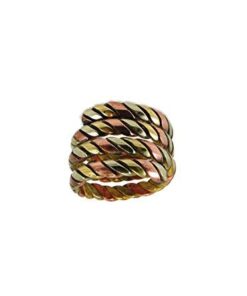 Handmade Twisted Three Metal Medicine/Healing Spiral Ring From Nepal 17 31h4x5q0yfL