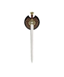 Lord of The Rings King Theoden’s Sword Herrugrim Replica with Display Plaque - Officially Licensed, 420 Stainless Steel Blade, Brass-Plated Guard - Perfect for Any LOTR Fan - 36 1/2" Overall 8 31hAOMnvJAL
