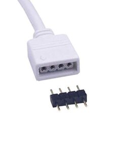 Alternative view of TronicsPros 2pcs 4 Pin LED Splitter Cable RGB LED Strip Splitter 2 Way Splitter LED Tape Y Splitter 1 to 2 Splitter LED Strip Connector SMD 5050 3528 2835 RGB LED Ribbon Splitter- 12inch, White