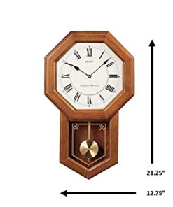 Seiko Light Oak Traditional Schoolhouse Wall Clock with Chime & Pendulum 21 31iDsVUxlZL 2