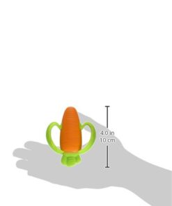 Infantino Lil' Nibbles Textured Silicone Baby Teether - Sensory Exploration and Teething Relief with Easy to Hold Handles, Orange Carrot, 0+ Months 24 31ibn CSSDL