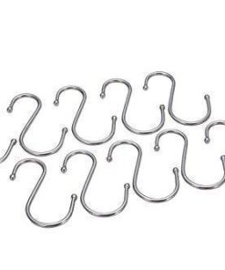 Pro Chef Kitchen Tools Round S Hooks - Kitchen Pot Racks Hook 10 Pack Set - Heavy Duty S Shaped Clothing Hangers - Fits Utensil Organizer Rack Hanger Bar - Outdoor Garage Home Storage Organization 22 31jRepKYQ8L