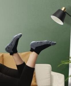 RATIVE Anti Slip Non Skid Hospital Socks with Grippers for Men Women Ankle-High Medium 3-pairs/Black+white+pink 15 31jukh8YIL